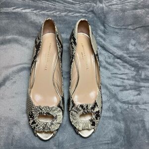 Chic Loeffler Randall Women's Snakeskin Peep Toe Heels - Size 7